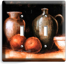 WESTERN COUNTRY RUSTIC POTTERY WINE JUG 2 GANG LIGHT SWITCH PLATES KITCH... - £9.62 GBP