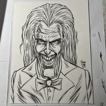 Original Joker  comic art drawing By Frank Forte sketches DC Comics Batman - £36.78 GBP