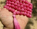 8 mm Rnd 108+1 Beads PINK JADE Jaap Mala Rosary Japa Mala, Jewelry Energ... - $28.41