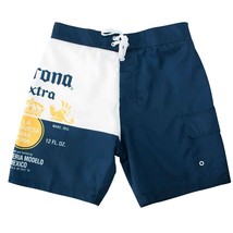 Corona Extra Bottle Label Men&#39;s Board Shorts Blue - £35.39 GBP