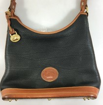 Dooney Bourke Black Pebbled All Weather Leather Shoulder Bag Duck Charm ... - $73.01