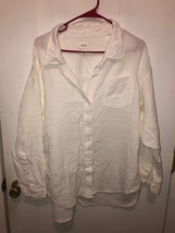 Aritzia Wilfred Free Womens Small Oversized Gauzy Organic Cotton Button Up Shirt - £17.00 GBP