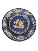 Limoges Cobalt 22K Gold Plate Castel France Vintage 8.5&quot; - $49.49