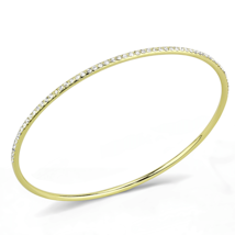 3W1406 - Gold Brass Bangle with Top Grade Crystal  in Clear - $400.29 MXN