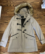 Marc New York Andrew Marc Faux Fur Hood Toggle Wool Blend Coat Size 8 - £31.57 GBP