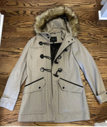 Marc New York Andrew Marc Faux Fur Hood Toggle Wool Blend Coat Size 8 - £31.06 GBP