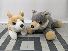 Aurora Corgi Husky Dog Wolf Plush Lot of 2  2018 2021 Stuffed Animal Toy - £10.05 GBP