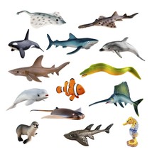 14Pcs Realistic Sea Animals Figurines, 2-6&quot; Plastic Ocean Animals Figures Set In - $25.99