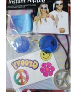 Instant Hippie Costume Kit 4 Piece Set WITH TATTOOS!!! - $186.88 MXN