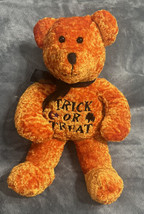 Dan Dee Plush Teddy Bear Trick or Treat Orange Black Cuddly Soft Snuggle 15” - £17.32 GBP