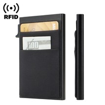 RFID-Blocking Metal Credit Card Holder Wallet for Men and Women - Slim, ... - £7.15 GBP