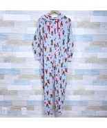 Free Press Christmas Reindeer Fleece Hooded Pajama Union Suit Gray Women... - £15.56 GBP