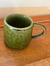 Artist Signed Green Glazed Small Art Pottery Tea Coffee Cup Mug – 2.75 i... - £8.89 GBP