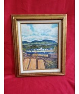 Vintage MCM mid century Impressionist Oil Painting Marine Scene signed P... - £93.38 GBP