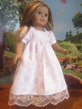 homemade 18&quot; american girl/madame alexander PEACK DOTS nightgown doll cl... - £14.21 GBP