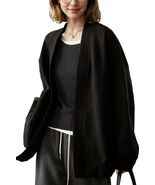 LICOBOD Women's Lightweight Cotton Open Front Hoodie Coat Black, Size L - $137.80 MXN LICOBOD Women's Lightweight Cotton Open Front Hoodie Coat Black, Size L - $137.80 MXN
