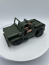 Vintage Louis Marx Willys Army Jeep Ripcord SSP Style Toy Car with Driver - £25.48 GBP