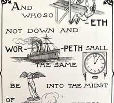 1901 Bible Passage Daniel 3:6 Victorian Word Symbol Puzzle Religious DWDD7 - £16.11 GBP