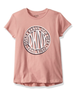 DKNY Girls&#39; Little Short Sleeve Glitter Token Blush Tee Size 2T - $9.39 CAD