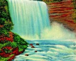 Laughing Water Minnesota MN Minnehaha Falls Longfellow Poem Linen Postcard - £3.12 GBP