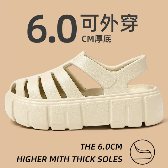 6CM  Women Men&#39;s Slippers Thick Flat Platform Beach Slides Design Sandals Outdoo - $75.80