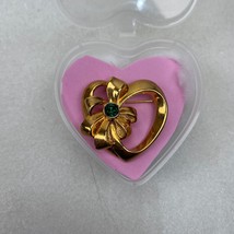 Vintage Brooch  Heart with a Flower/Bow - £5.40 GBP