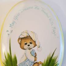 Vintage Ceramic Wall Plaque, Sleepy Bear "May your dreams be touched with magic" image 3