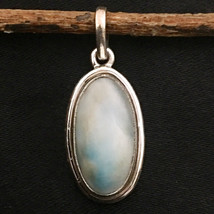 Massiccio 925 Argento Sterling Larimar Gemma Mano Ciondolo Donna Regalo PSV-1182 - £25.50 GBP+