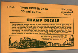 Vintage HD 4 Twin Hopper Data 50 &amp; 55 Ton Model Train Decals - £6.27 GBP