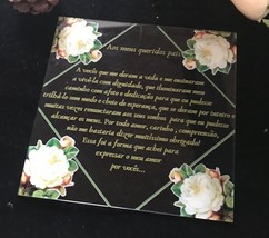 Square 10pcs Custom Acrylic Wedding Invitatios,Flower Gold Ink Invitatio... - £25.13 GBP