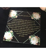 Square 10pcs Custom Acrylic Wedding Invitatios,Flower Gold Ink Invitatio... - £25.18 GBP