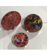 Three Beautiful  Art Glass Paperweight  One Peacock