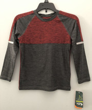 MTA Sport Active Long-sleeve Shirt Boys Sz XS 5 Maroon &amp; Gray Brand New Fast Dri - £7.10 GBP