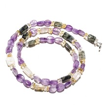 Amethyst Lace Agate Natural Gemstone Beads Jewelry Necklace 17&quot; 74 Ct. KB-292 - £8.69 GBP
