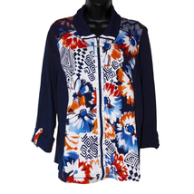 Alfred Dunner Women&#39;s Zipper Jacket with Mesh Overlay Collar-Shoulders S... - $15.49