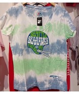 SEATTLE SEAHAWKS Women&#39;s Scoop neck Tie Dye Swirl T Shirt - $42.38 CAD
