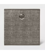 Room Essentials™ ~ 11&quot; Storage Bin ~ Polyester Cube ~ Gray ~ Cross Hatch... - $22.44