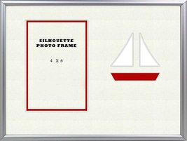Childrens Nautical Red and White Sailboat Beach Tabletop Photo Frame 8x10 Holds  - £14.06 GBP