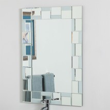 Modern 31.5 x 23.6 inch Rectangle Bathroom Mirror with Unique Border - £245.92 GBP