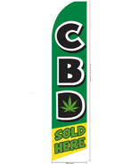 CBD SOLD HERE Windless Swooper Flag Feather 2.5&#39;x11.5&#39; Banner Sign - £19.96 GBP+