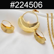 Anniyo African Jewelry Sets Pendant Necklaces Earrings Women Girls Gold Color Gh - £24.53 GBP