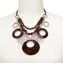 SONOMA Snakeskin Faux Tortoise Disc Swag Statement Necklace Earrings - £9.48 GBP+