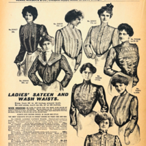 1901 Ladies Sateen Wash Waists Reproduction Advertisement Sears Fashion ... - $35.03 CAD
