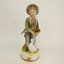 Lenwile China Ardalt Japan Boy With Goose Figurine Hand Painted 6949 7.5&quot; SGJHU - £11.79 GBP