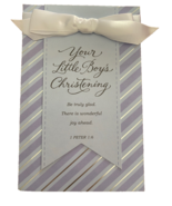 Baby Boy Christening Greeting Card W Envelope-&quot;Your Little Boy&#39;s Christe... - $12.27 CAD