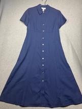 Vintage Talbots Womens Shirt Button Up Maxi Dress Petites Size 8 Classic Minimal - £28.90 GBP