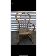 Vintage Child&#39;s Rattan Bamboo Bentwood wicker caned Butterfly rocking chair - £58.38 GBP