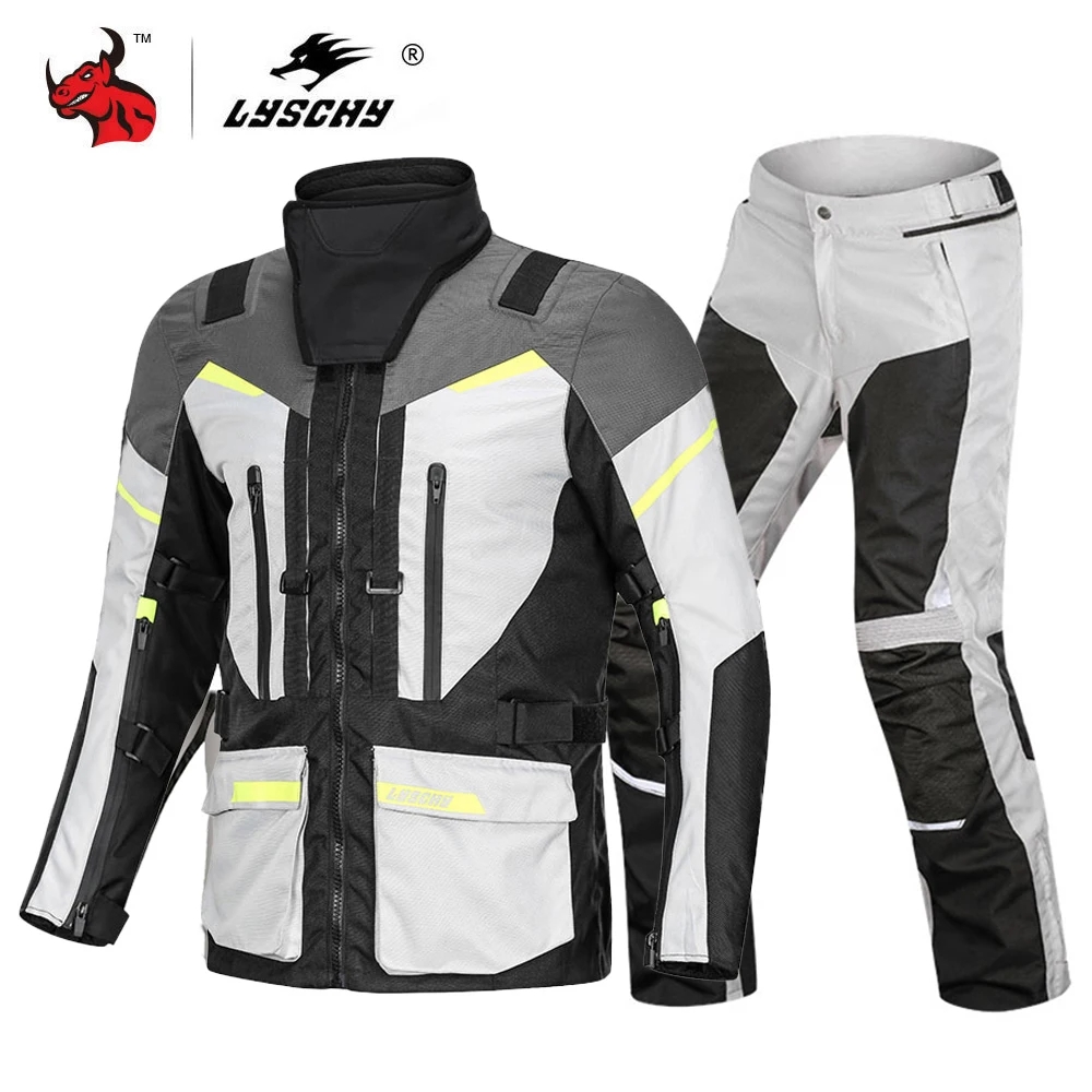 LYSCHY Motorcycle Jacket Pants Suit Autumn Winter Waterproof Cold-proof - £141.42 GBP+
