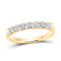 14kt Yellow Gold Womens Round Diamond Wedding Single Row Band 1/2 Cttw - £623.13 GBP