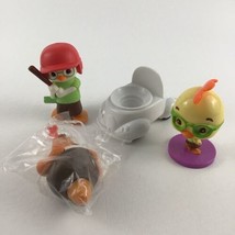 Chicken Little Toy Figure Lot McDonald&#39;s Happy Meal Bobblehead Dad Spinner - £15.78 GBP